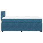 vidaXL Sommier à lattes de lit avec matelas bleu 90x200 cm velours