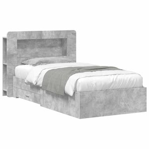 vidaXL Cadre de lit avec rangement Gris béton 80 x 200 cm