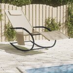 vidaXL Chaise longue à bascule crème acier et textilène