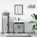 vidaXL Ensemble d'armoires de salle de bain 3 Pièces sonoma gris