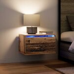 vidaXL Cabinet de chevet mural avec 2 Pièces Bois Ancien 50 x 36 x 30 cm