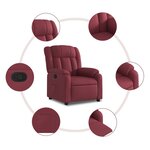 vidaXL Fauteuil inclinable Rouge bordeaux Tissu