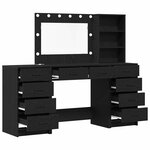vidaXL Table de Toilette 3 Pièces Chêne noir Bois d'ingénierie