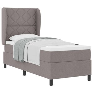 vidaXL Lit à ressorts avec matelas Taupe 80 x 200 cm tissu