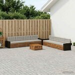 vidaXL Ensemble de canapés d'extérieur 9 Pièces Naturel et gris clair