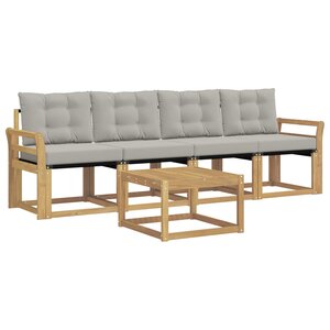 vidaXL Ensemble de canapés d'extérieur 5 pc Blanc et gris clair
