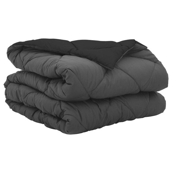 vidaXL Duvet d'été simple Noir et anthracite 220 x 155 cm Microfibre