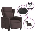 vidaXL Fauteuil inclinable électrique Marron foncé Tissu