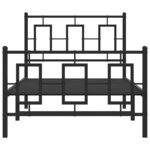 vidaXL Cadre de lit métal sans matelas avec pied de lit noir 90x200 cm