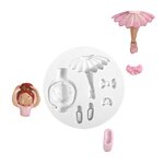 Loisirs créatifs diy - moule silicone diamètre 7cm - danseuse etoile ballerine