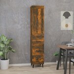 Vidaxl buffet haut chêne fumé 35x34x180 cm bois d'ingénierie