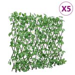 vidaXL Treillis de lierre artificiel extensible vert 5 Pièces 186x30 cm