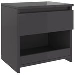 Vidaxl tables de chevet 2 pièces gris brillant 40x30x39 cm aggloméré
