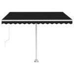 vidaXL Auvent manuel rétractable sur pied 350x250 cm Anthracite