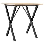 vidaXL Table à manger cadre en X 70x70x75 cm bois de pin massif fonte
