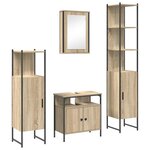 vidaXL Ensemble de mobilier de salle de bain 4 Pièces Chêne sonoma