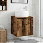 vidaXL Vanité de lavabo mural Bois ancien 49 5 x 44 5 x 66 cm