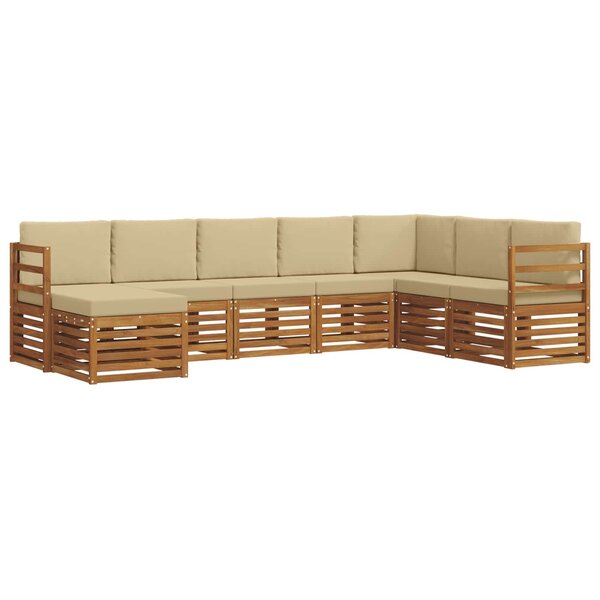 vidaXL Ensemble de canapés d'extérieur 8 pc Naturel et Beige