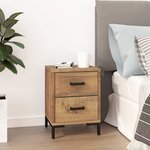 vidaXL Table de chevet Marron 36x30x45 cm Bois de pin massif