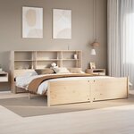 vidaXL Lit bibliothèque sans matelas 200x200 cm bois massif de pin