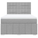 vidaXL Sommier à lattes de lit avec matelas Gris clair 140x200cm Tissu