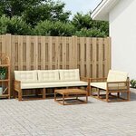 vidaXL Ensemble de canapés d'extérieur 7 Pièces Naturel et Crème