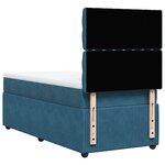 vidaXL Sommier à lattes de lit avec matelas bleu 90x190 cm velours