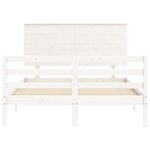 vidaXL Cadre de lit sans matelas blanc bois massif