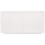 Commode LUX - 6 tiroirs et 2 niches + LED - Blanc - L 150 x P 40 x H 77 cm