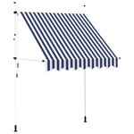 vidaXL Auvent rétractable manuel 200 cm Rayures bleues et blanches