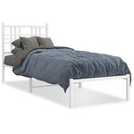 vidaXL Cadre de lit métal sans matelas avec tête de lit blanc 75x190cm