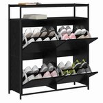 vidaXL Cabinet à chaussures avec étagère Chêne noir 100 x 34 x 112 cm