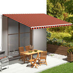 vidaXL Tissu de remplacement pour auvent Orange et marron 5x3 5 m