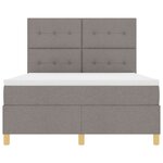 vidaXL Lit à ressorts avec matelas Taupe 140 x 200 cm tissu