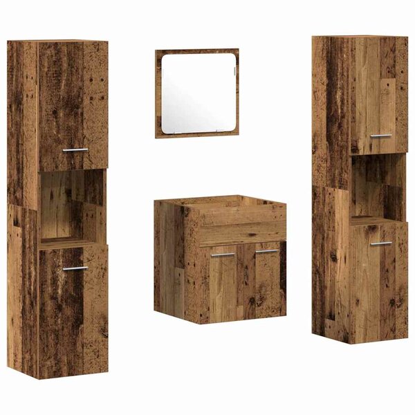 vidaXL Ensemble de meubles de salle de bain 4 Pièces Bois Ancien