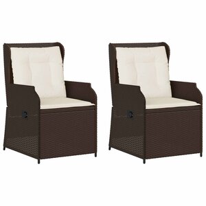 vidaXL Banc de jardin 2 Pièces Marron polyrotin