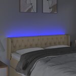 vidaXL Tête de lit à LED Crème 163x16x78/88 cm Tissu