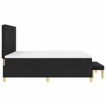 vidaXL Lit à ressorts avec matelas Noir 180 x 200 cm tissu