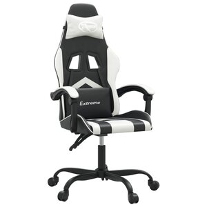 vidaXL Chaise de jeu pivotante Noir et blanc Similicuir