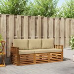 vidaXL Ensembles de canapés avec coussin 3 Pièces Naturel et Beige