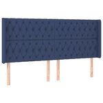 vidaXL Sommier à lattes de lit matelas et LED Bleu 200x200 cm Tissu