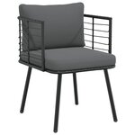 vidaXL Chaises de jardin lot de 2 avec coussins noir résine tressée