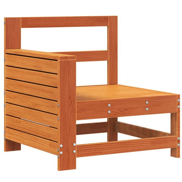 vidaXL Canapé de jardin accoudoir cire marron bois de pin massif