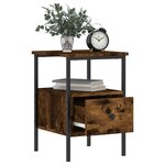 vidaXL Table de chevet chêne fumé 34x36x50 cm bois d'ingénierie