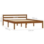 vidaXL Cadre de lit sans matelas marron miel pin massif 120x200 cm