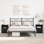 Armoires de chevet vidaXL 2 Pièces Chêne noir 40x40x50 cm en bois d'ingénierie