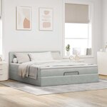 VidaXL Cadre de lit ottoman avec matelas gris clair 180x200 cm velours