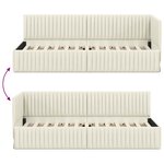 vidaXL Cadre de lit d'angle Crème 80 cm x 200 cm tissu