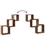 vidaXL Étagère murale en forme de cube vieux bois bois d'ingénierie