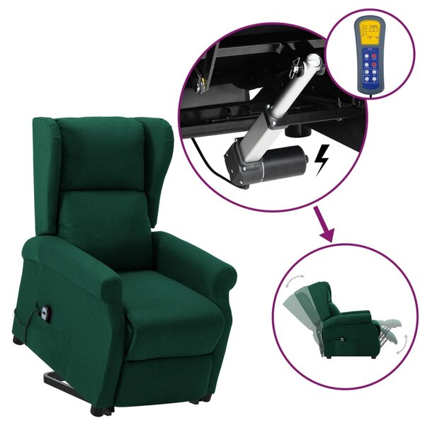 vidaXL Fauteuil Vert foncé Tissu